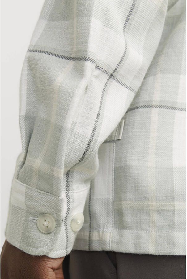 JACK & JONES PREMIUM linnen comfort fit overshirt lichtgroen
