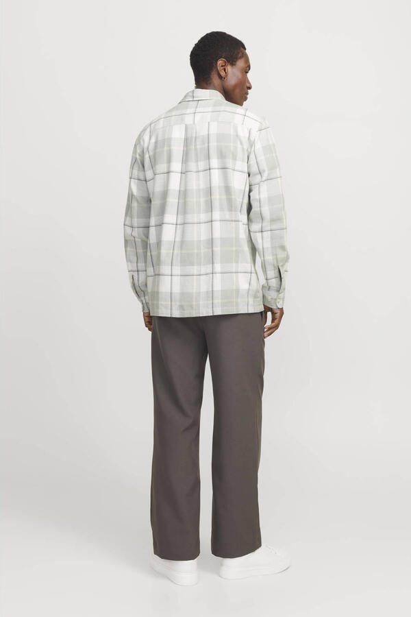 JACK & JONES PREMIUM linnen comfort fit overshirt lichtgroen - Foto 3