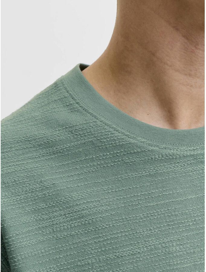 JACK & JONES PREMIUM linnen regular fit T-shirt met print groen - Foto 2