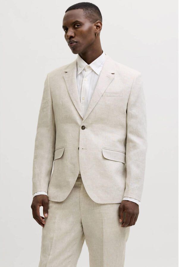JACK & JONES PREMIUM linnen slim fit colbert beige