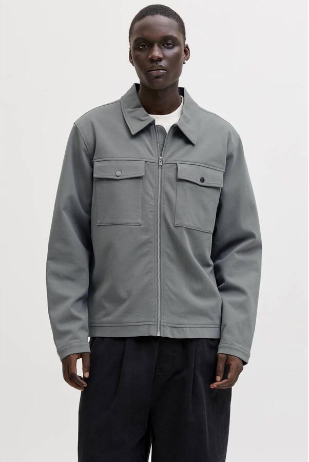 JACK & JONES PREMIUM overshirt grijsgroen