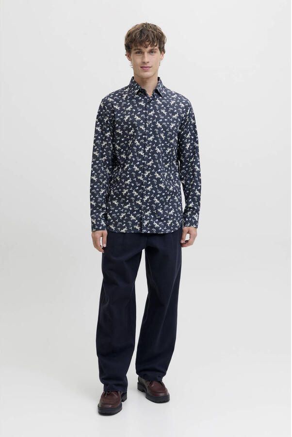 JACK & JONES PREMIUM regular casual overhemd donkerblauw - Foto 3