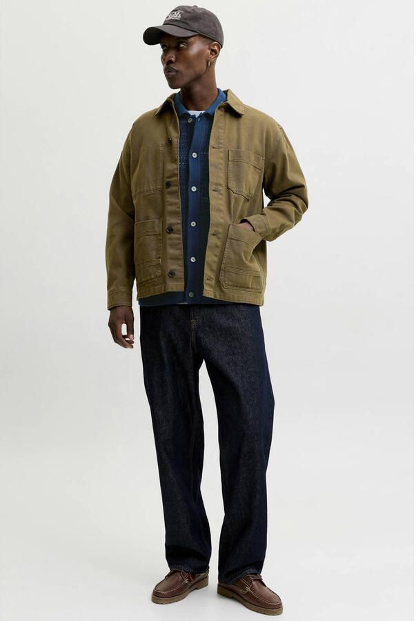 JACK & JONES Premium modern fit vrijetijdsoverhemd in tricotlook met knoopsluiting - Foto 2