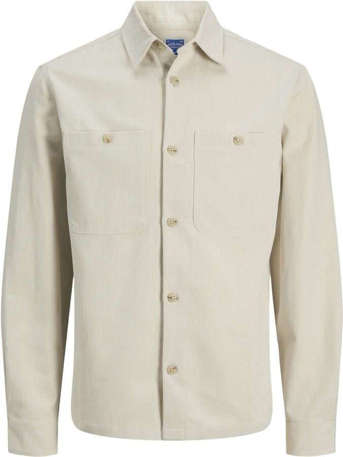 JACK & JONES PREMIUM regular casual overhemd met linnen beige