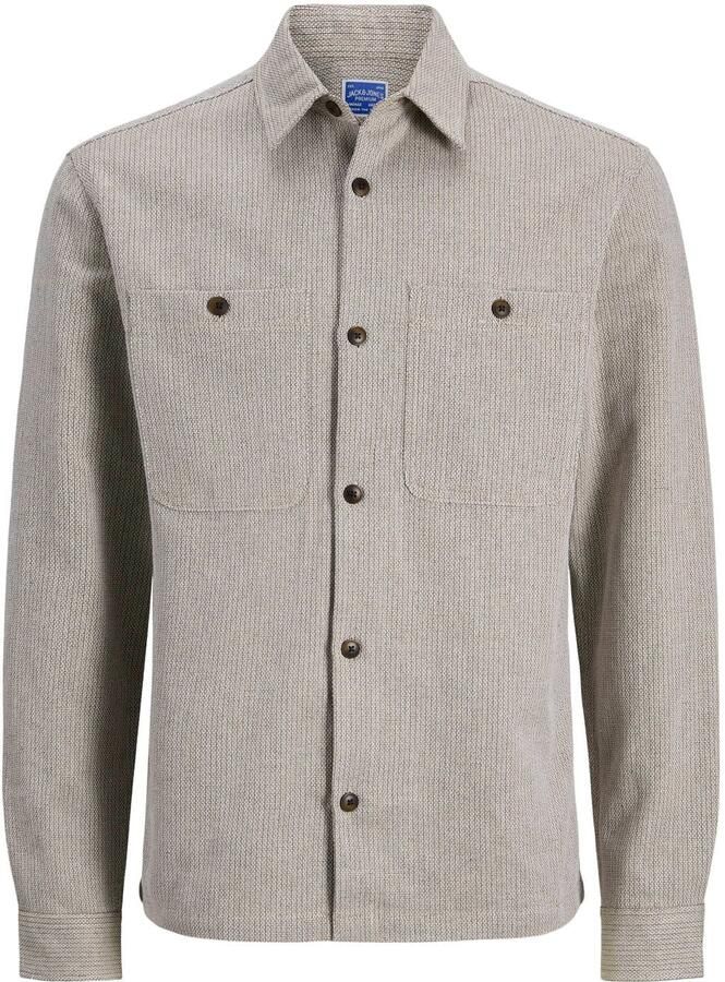 JACK & JONES PREMIUM regular casual overhemd met linnen grijs - Foto 2