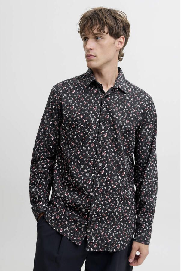 JACK & JONES PREMIUM regular casual overhemd zwart