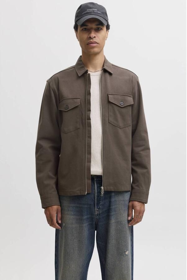 JACK & JONES PREMIUM regular fit overshirt bruin