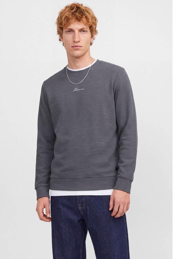 JACK & JONES PREMIUM regular fit sweater grijsblauw