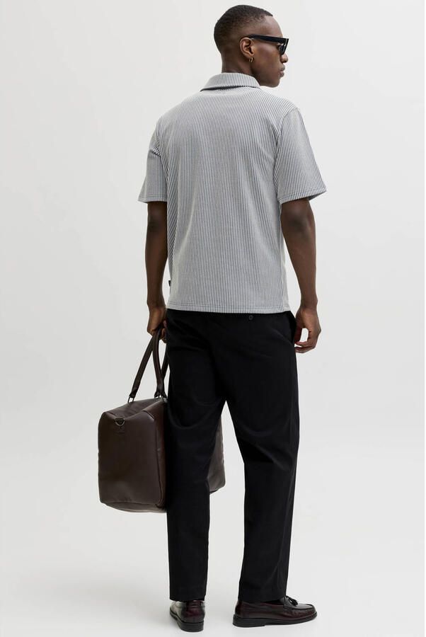 JACK & JONES PREMIUM regular gestreept casual overhemd met ingebreid patroon blauw - Foto 3