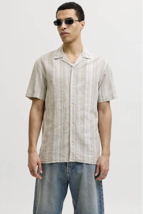 JACK & JONES Premium regular fit vrijetijds overhemd met linnengehalte model 'Summer'