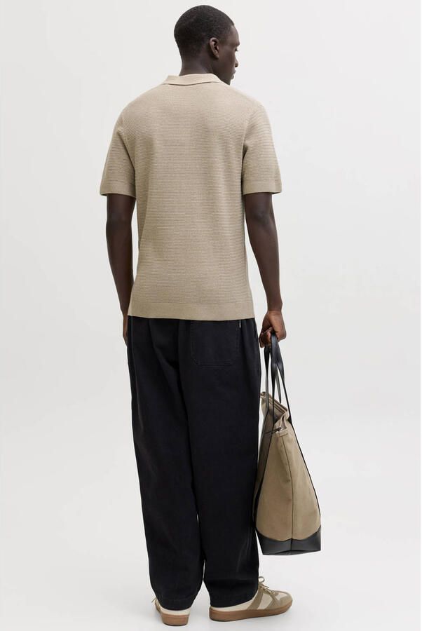 JACK & JONES PREMIUM regular polo beige gebreid - Foto 2