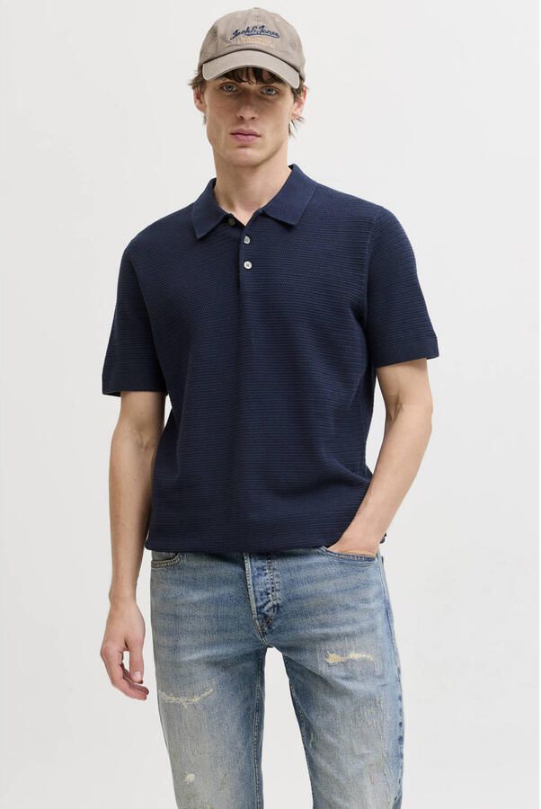 JACK & JONES Premium regular fit poloshirt met structuurpatroon model 'Riley'