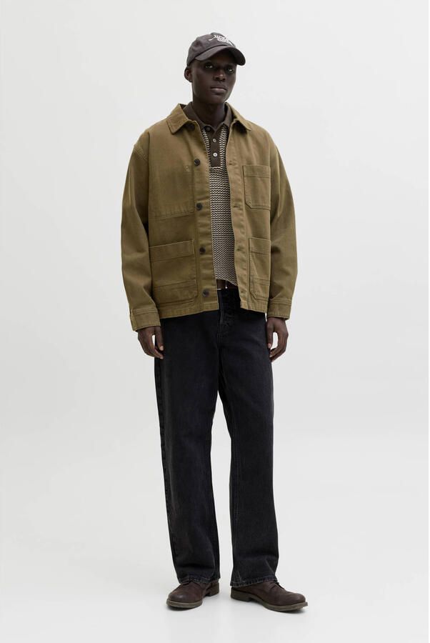JACK & JONES PREMIUM regular polo gebreid bruin - Foto 2
