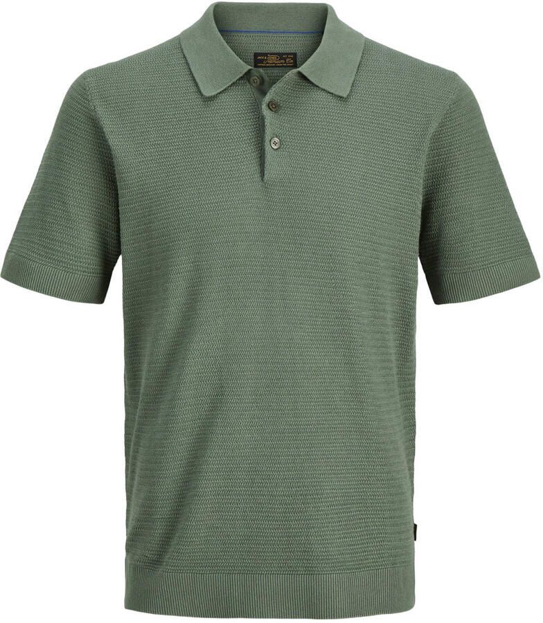 JACK & JONES PREMIUM regular polo groen gebreid