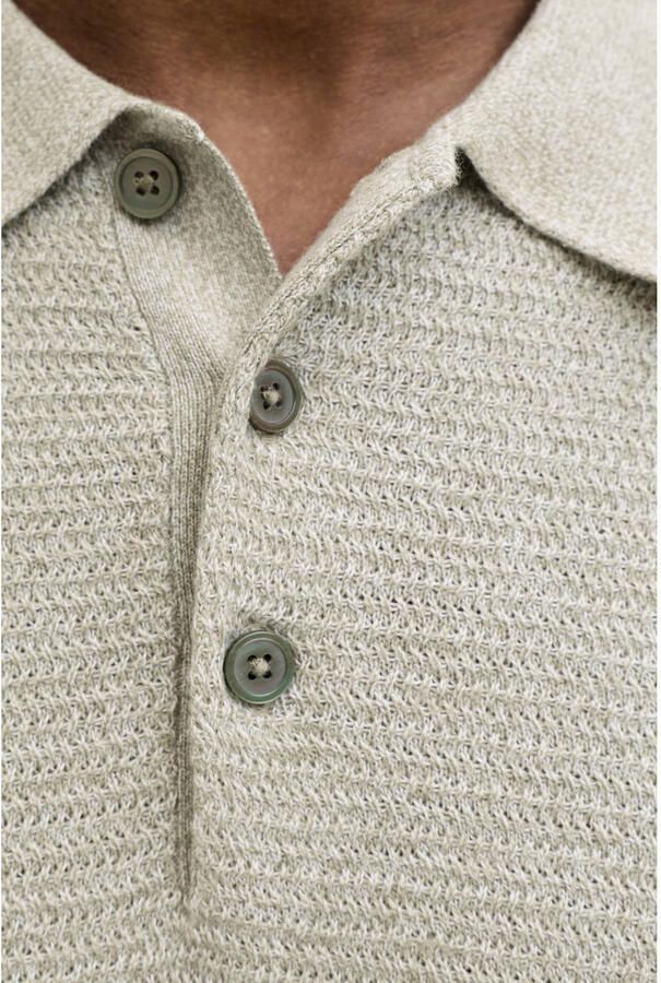 JACK & JONES PREMIUM regular polo lichtkaki gebreid - Foto 2