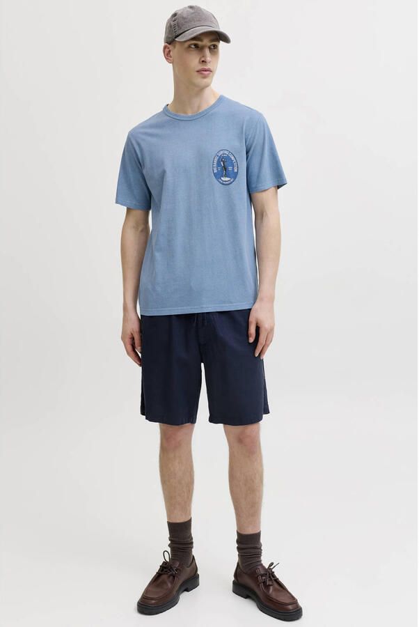 JACK & JONES PREMIUM regular T-shirt met backprint blauw - Foto 3