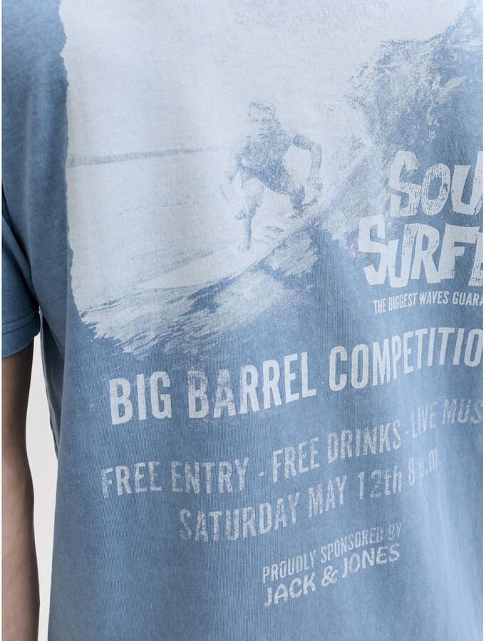 JACK & JONES PREMIUM regular T-shirt met backprint blauw - Foto 2