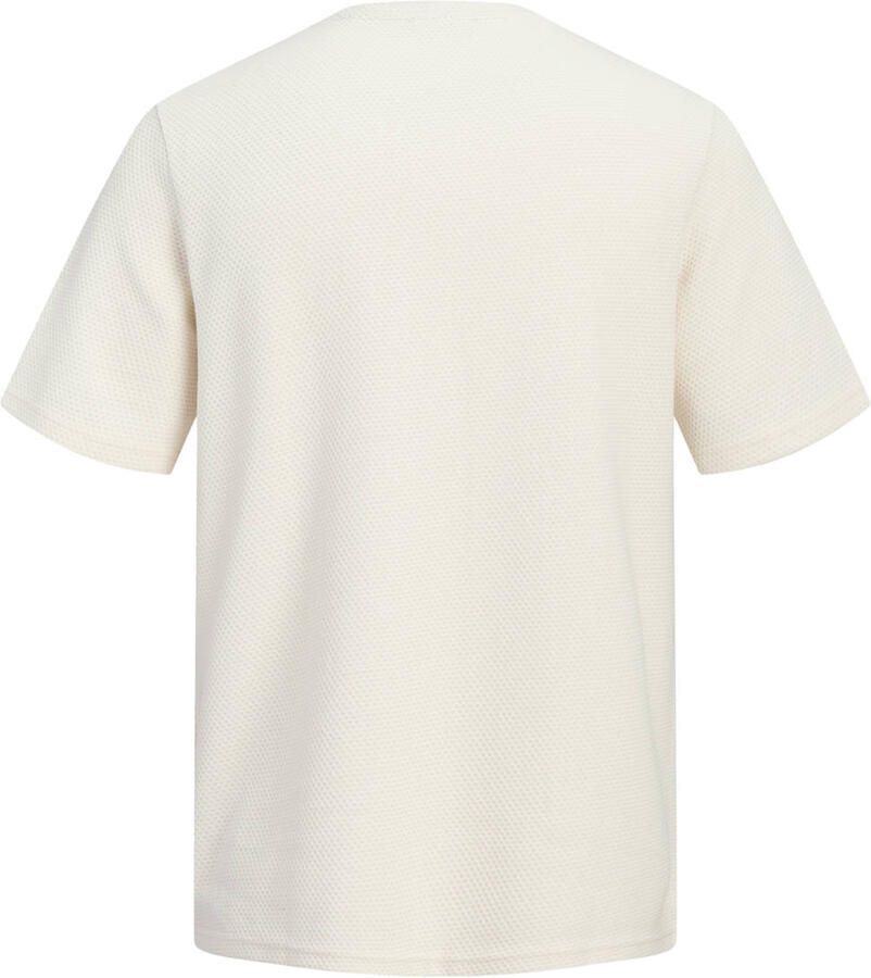 JACK & JONES PREMIUM regular T-shirt met textuur ecru - Foto 2