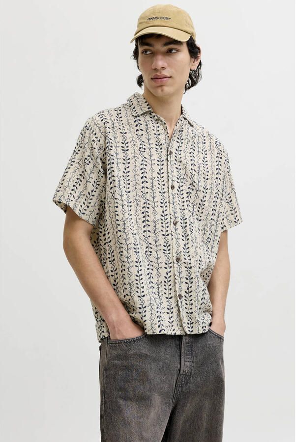 JACK & JONES PREMIUM relaxed casual overhemd beige