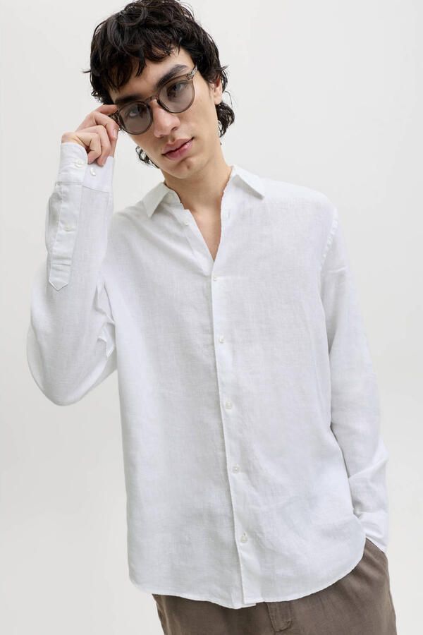 Jack & jones Overhemd Lange Mouw Jack & Jones 12293563 LAWRENCE LINEN-BRIGHT WHITE - Foto 3