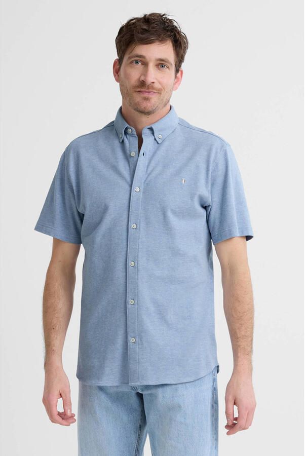 Jack & jones Blu Lake Pique Detail SS Overhemd Heren - Foto 2