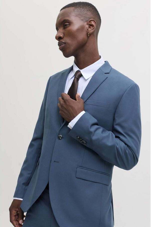 JACK & JONES PREMIUM slim fit colbert met wol blauw