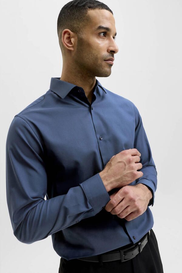 JACK & JONES PREMIUM slim fit overhemd blauw - Foto 3