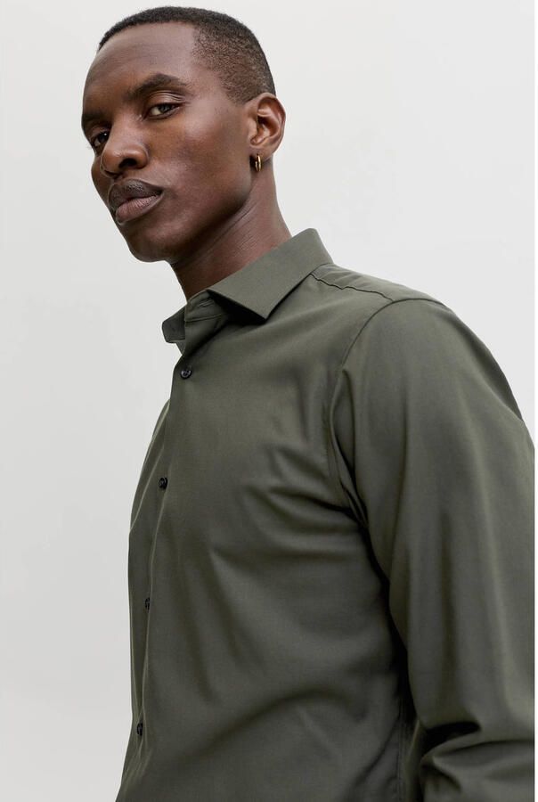 JACK & JONES PREMIUM slim fit overhemd donkergroen - Foto 2