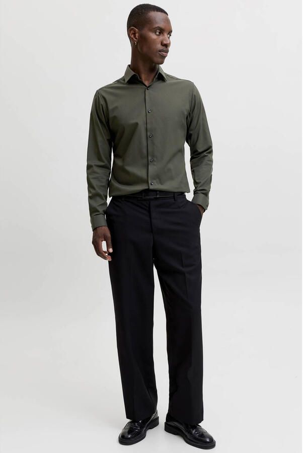 JACK & JONES PREMIUM slim fit overhemd donkergroen - Foto 3