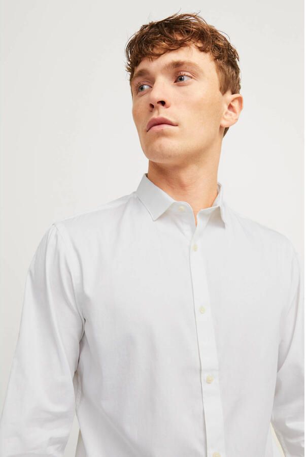 Jack & jones Slimfit Katoenen Overhemd met Kent Kraag White Heren - Foto 3