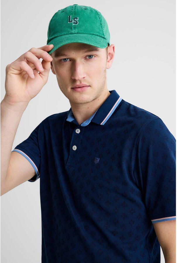 JACK & JONES PREMIUM slim polo blauw - Foto 4