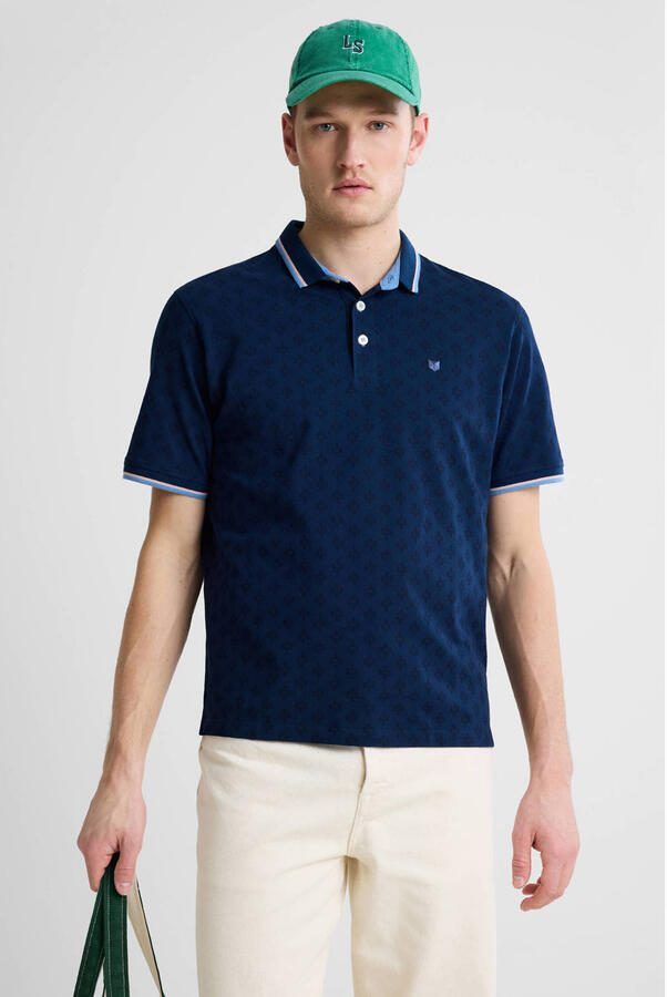 JACK & JONES PREMIUM slim polo blauw
