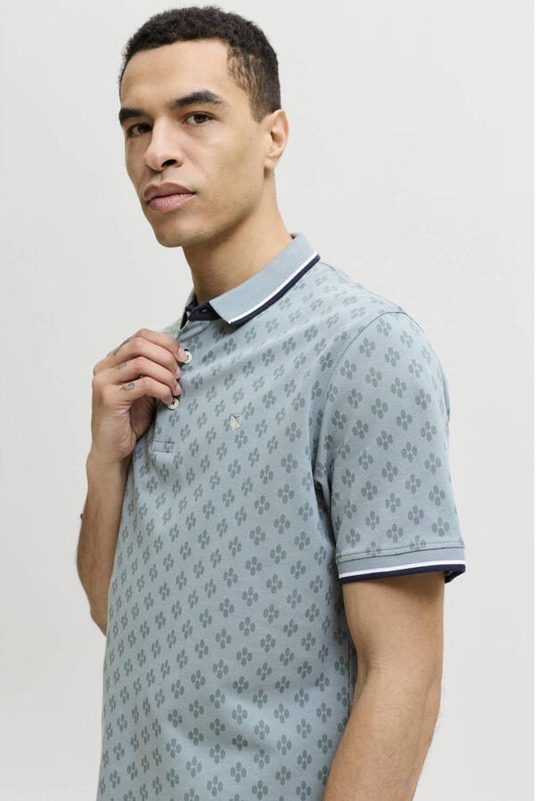 JACK & JONES PREMIUM slim polo grijsgroen - Foto 3
