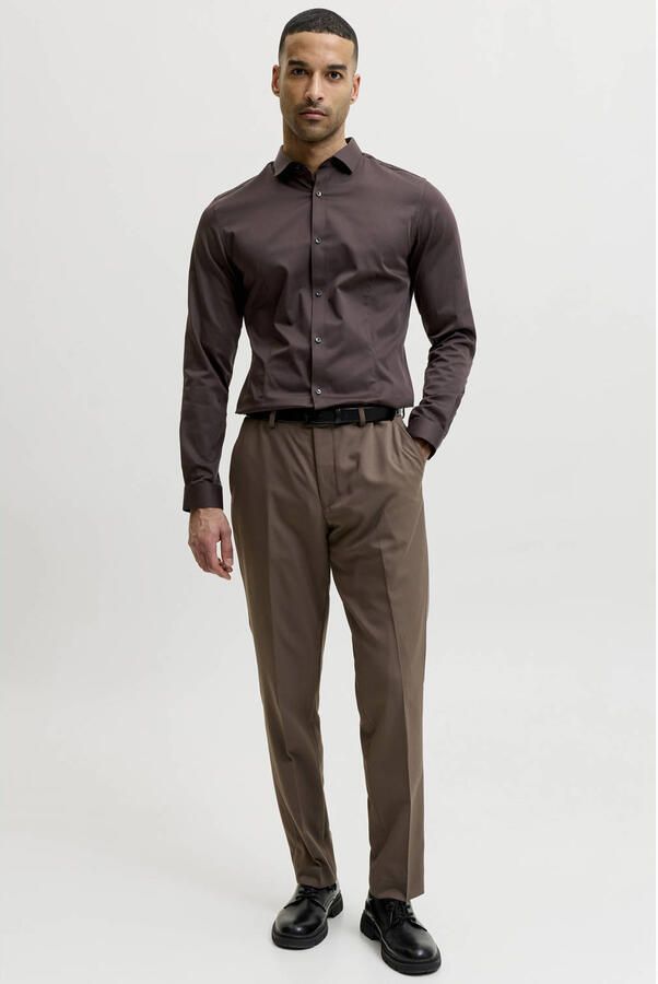 JACK & JONES PREMIUM super slim fit overhemd bruin - Foto 2