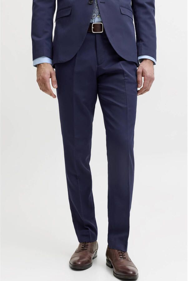 Jack & jones Franco Slim Fit Pantalon met Zakken en Riemlussen Blue Heren