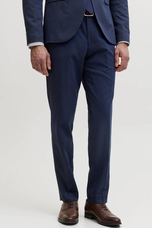 Jack & jones Franco Slim Fit Pantalon met Zakken en Riemlussen Blue Heren