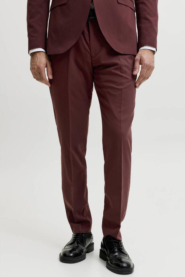 JACK & JONES PREMIUM super slim fit pantalon roodbruin