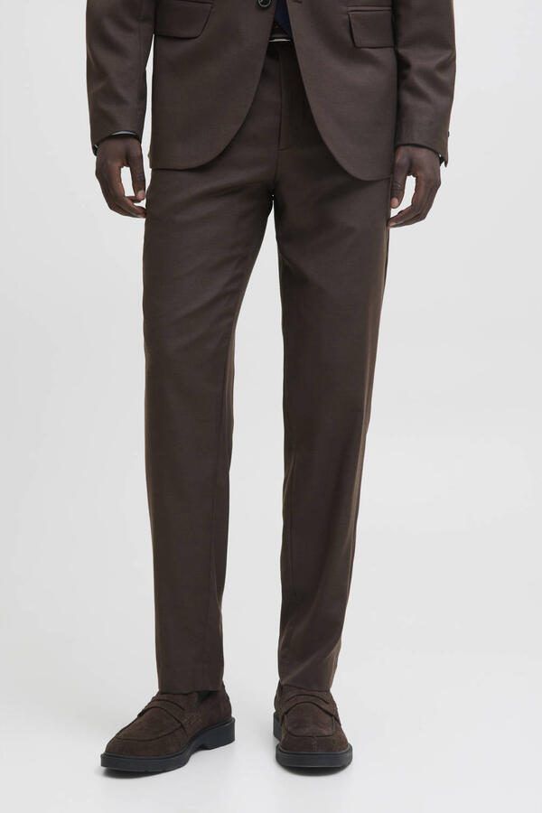 JACK & JONES PREMIUM super slim fit pantalon met wol donkerbruin - Foto 5