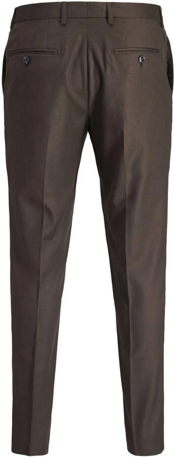 JACK & JONES PREMIUM super slim fit pantalon met wol donkerbruin