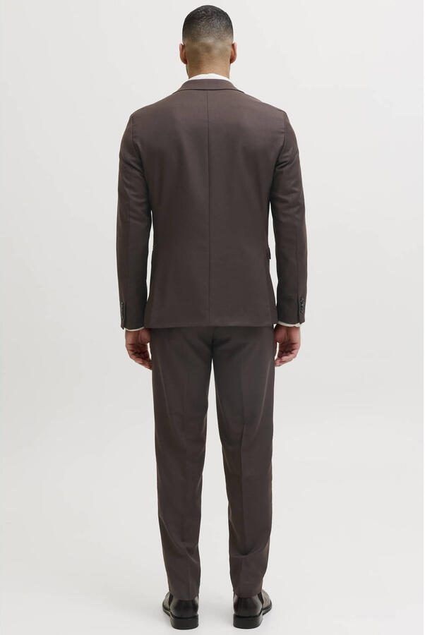 JACK & JONES PREMIUM super slim fit pantalon met wol donkerbruin - Foto 4