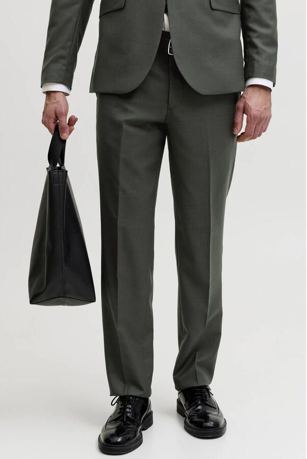 JACK & JONES PREMIUM super slim fit pantalon met wol donkergroen - Foto 4