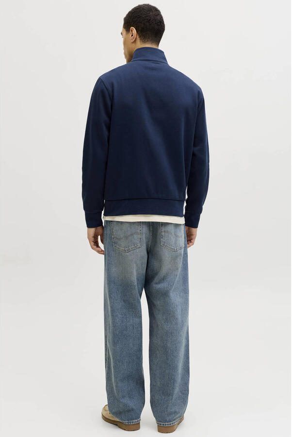 JACK & JONES PREMIUM sweatvest met textuur donkerblauw - Foto 3