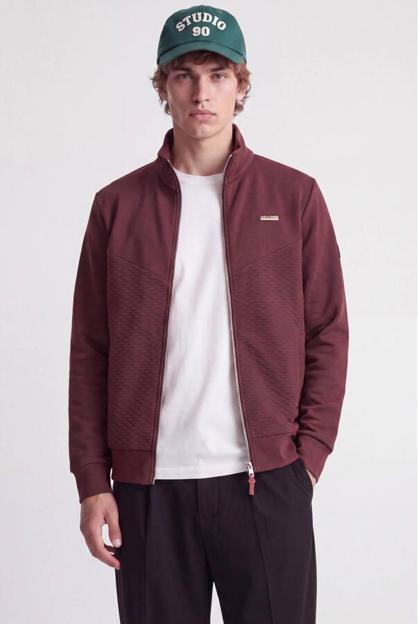 JACK & JONES PREMIUM sweatvest roodbruin