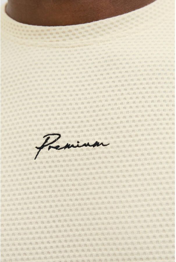 JACK & JONES PREMIUM T-shirt met textuur lichtgeel
