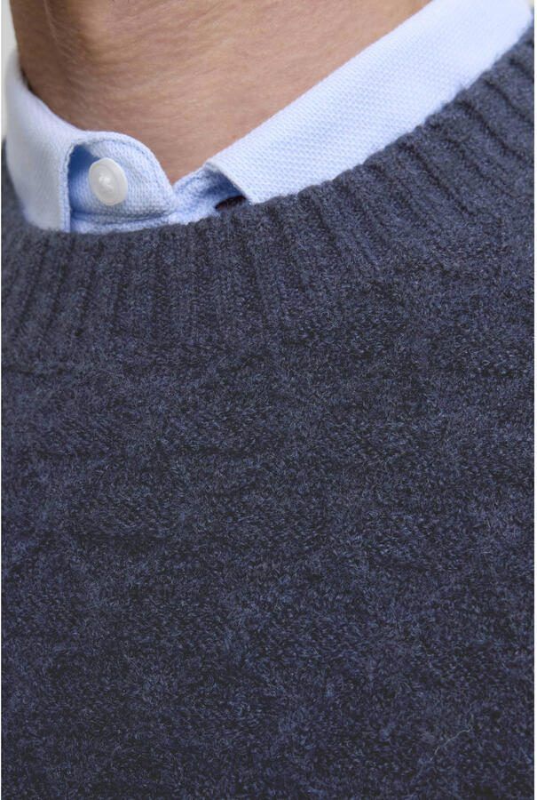 JACK & JONES PREMIUM trui met wol gebreid blauw - Foto 2