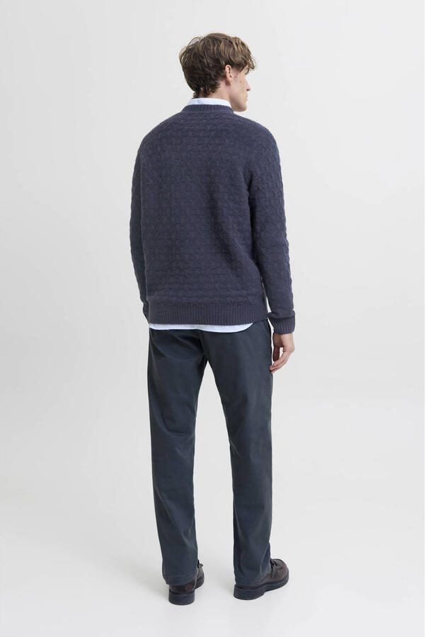 JACK & JONES PREMIUM trui met wol gebreid blauw - Foto 3