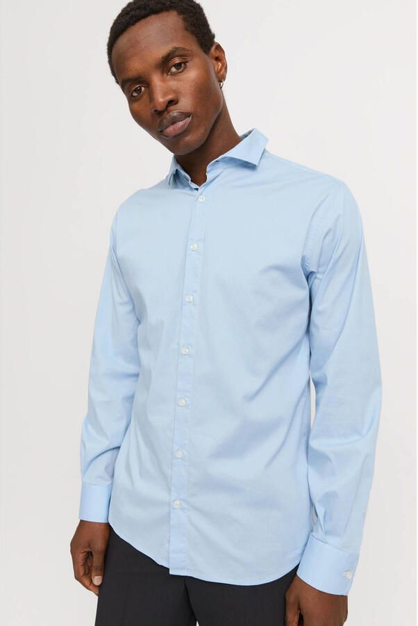 Jack & Jones Overhemd met lange mouwen JPRBLAJAXON met stretch en stijlvolle kraag effen slim fit web overhemdkraag ademend
