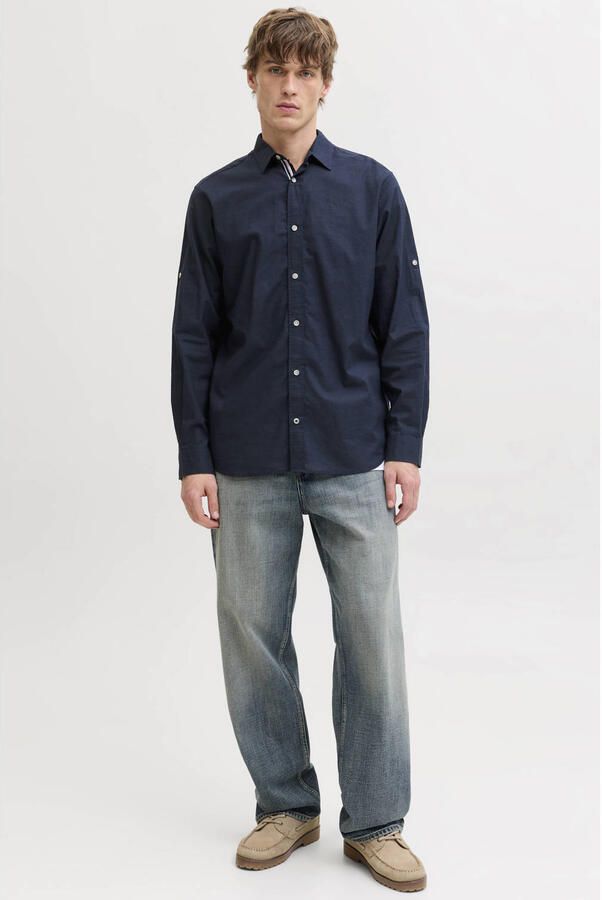 JACK & JONES regular casual overhemd donkerblauw - Foto 2