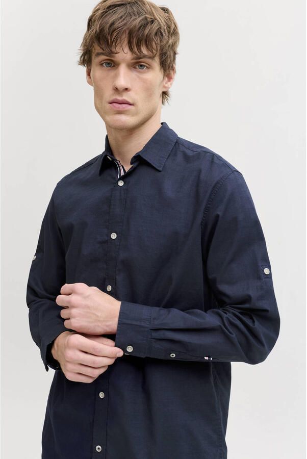 JACK & JONES regular casual overhemd donkerblauw - Foto 3