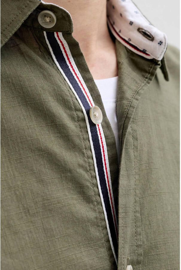 JACK & JONES regular casual overhemd olijfgroen - Foto 3